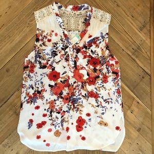 Market & Spruce Cassie Crochet Detail Top